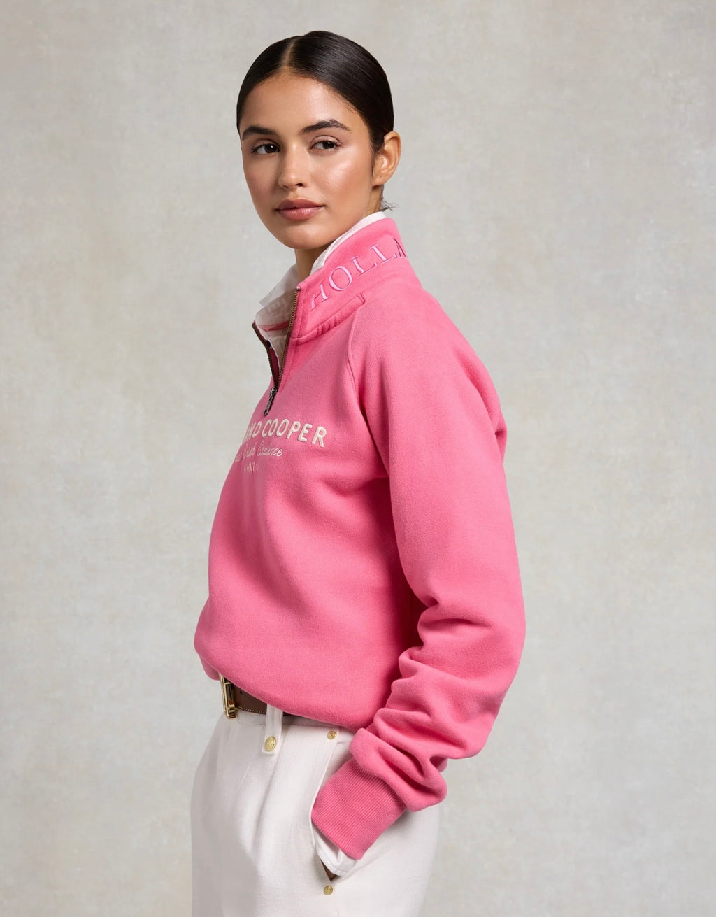 Sporting Goods Zip Henley Peony Pink