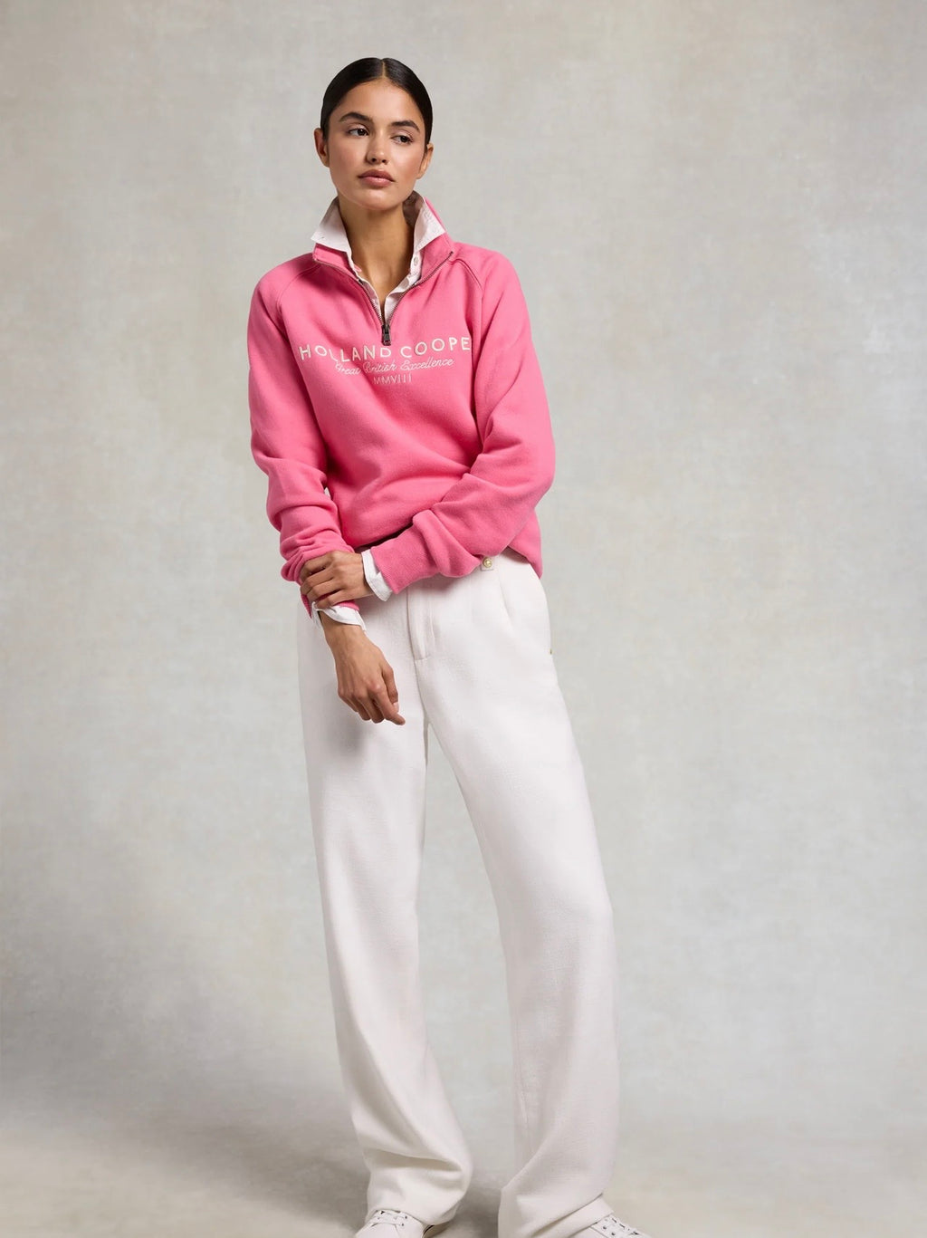 Sporting Goods Zip Henley Peony Pink