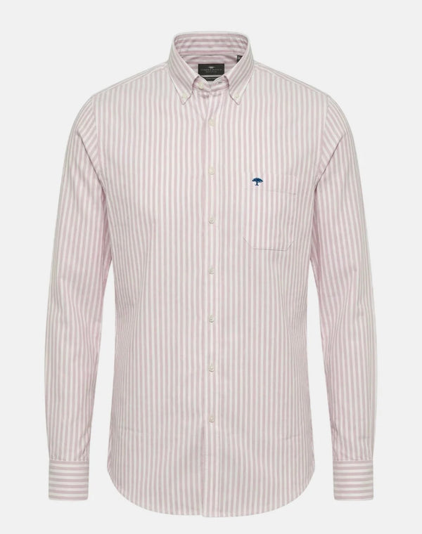 Cotton Oxford Stripe Button Down Shirt Magnolia