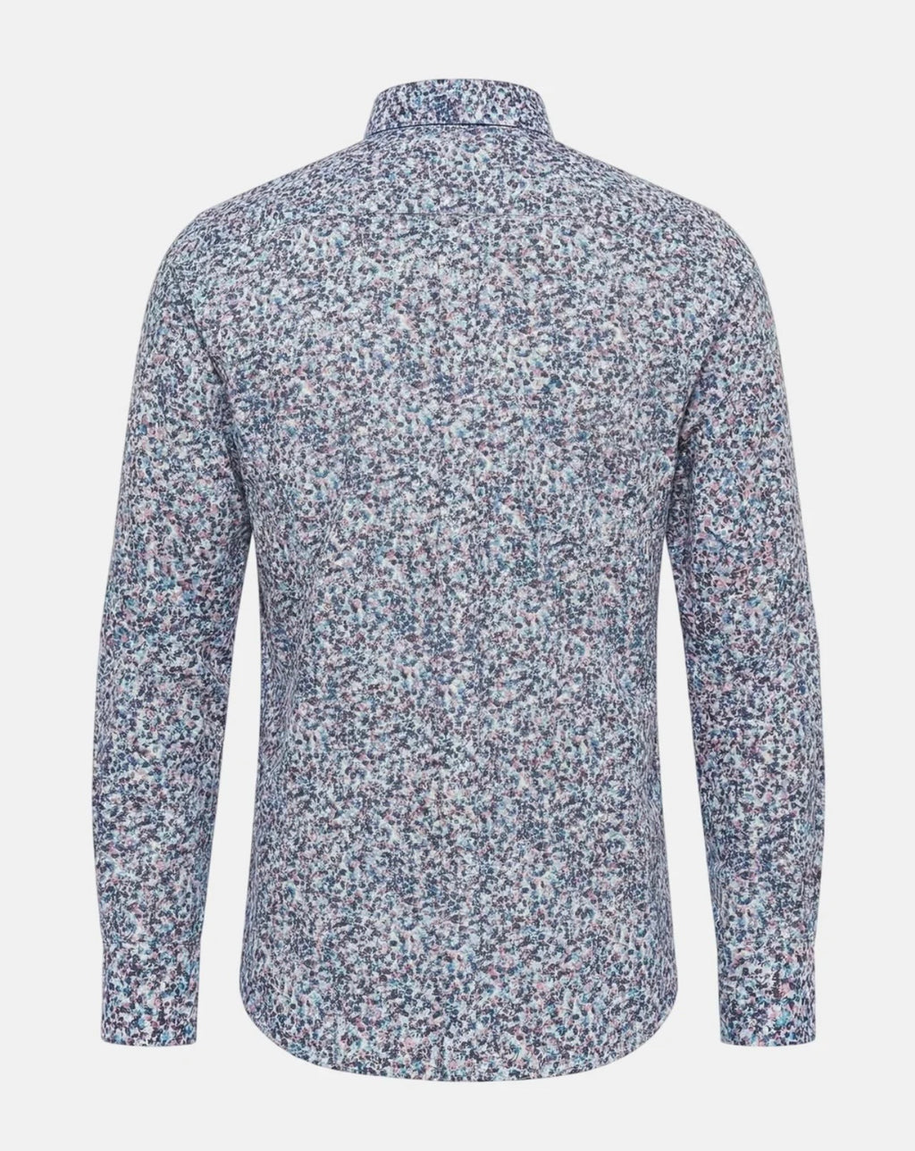 Floral Print Button Down Shirt Aubergine