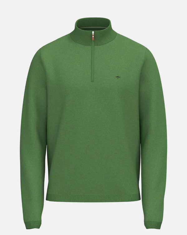 Fine Knit Air Cotton 1/4 Zip Sweater Avocado