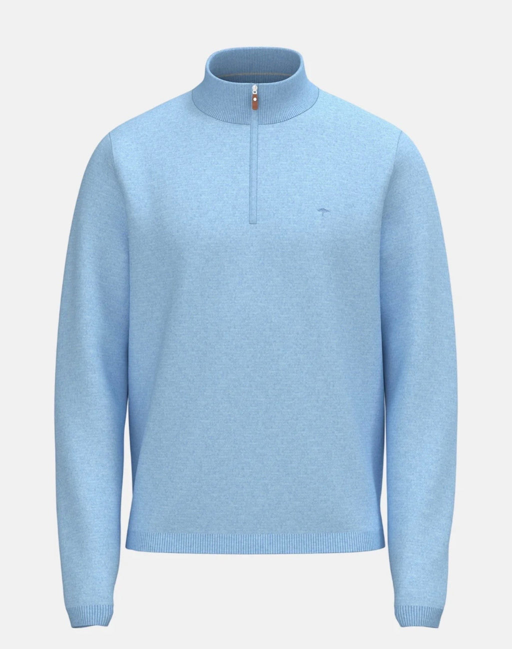 Fynch Hatton Fine Knit Air Cotton 1/4 Zip Sweater New Breeze