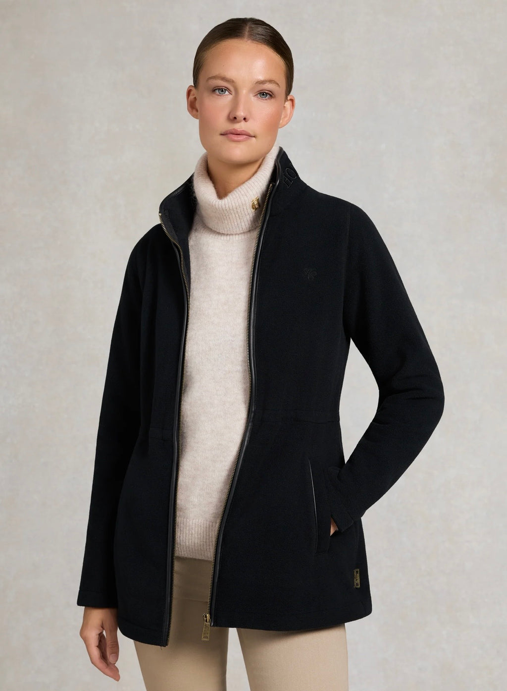 Holland Cooper Country Longline Fleece Black