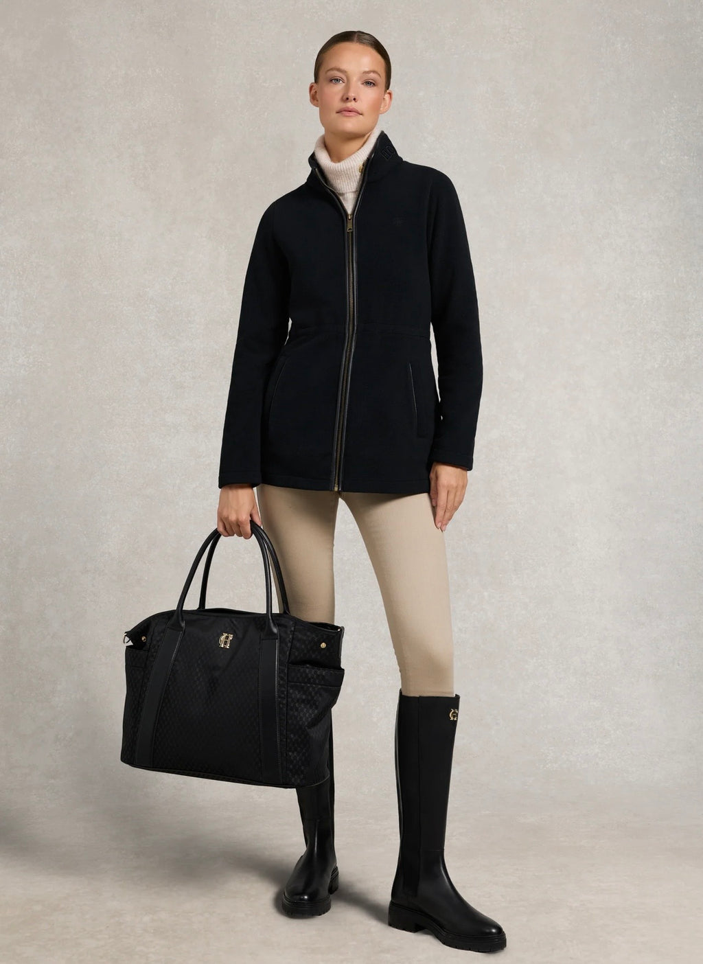 Holland Cooper Country Longline Fleece Black