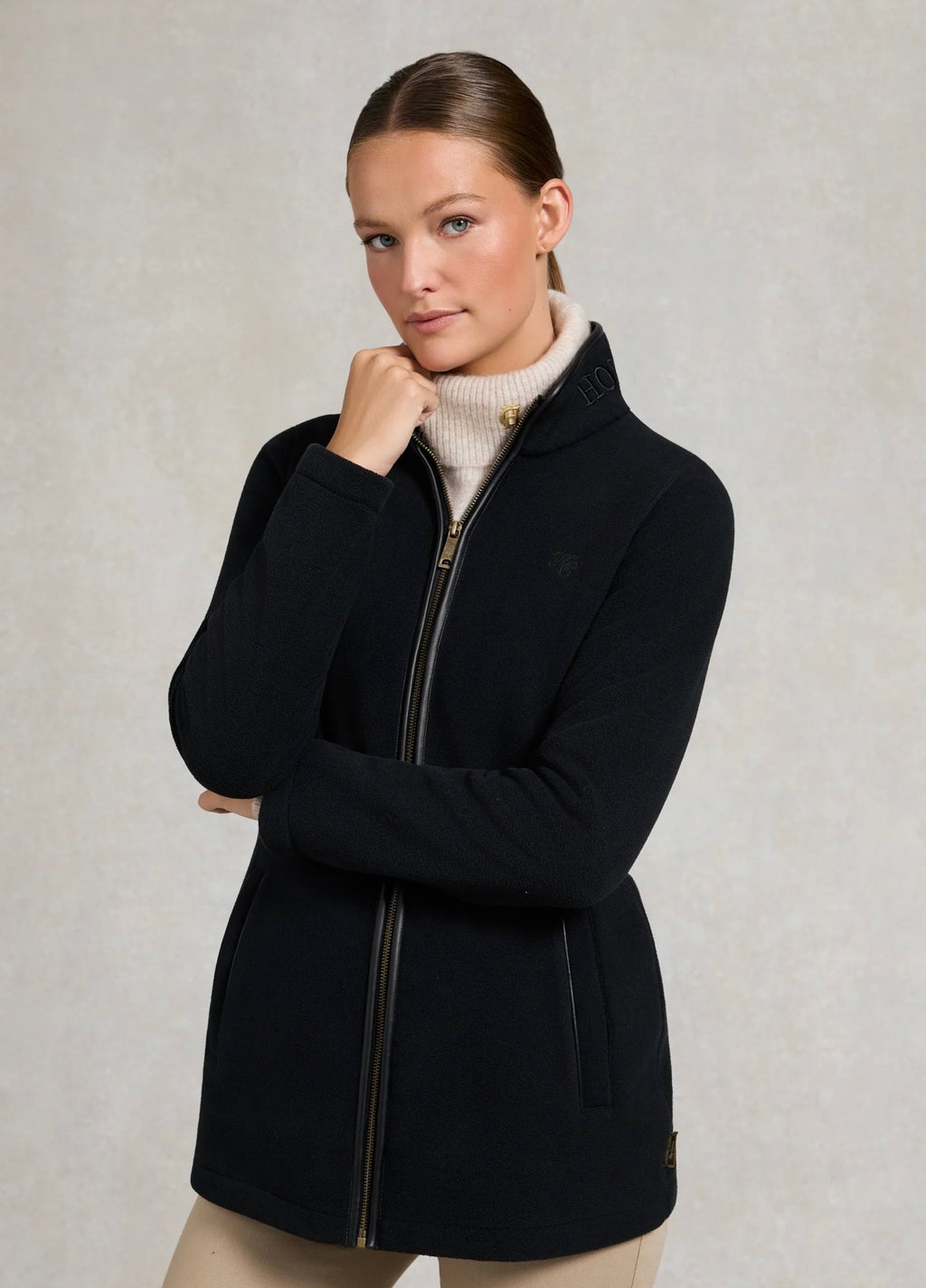 Holland Cooper Country Longline Fleece Black