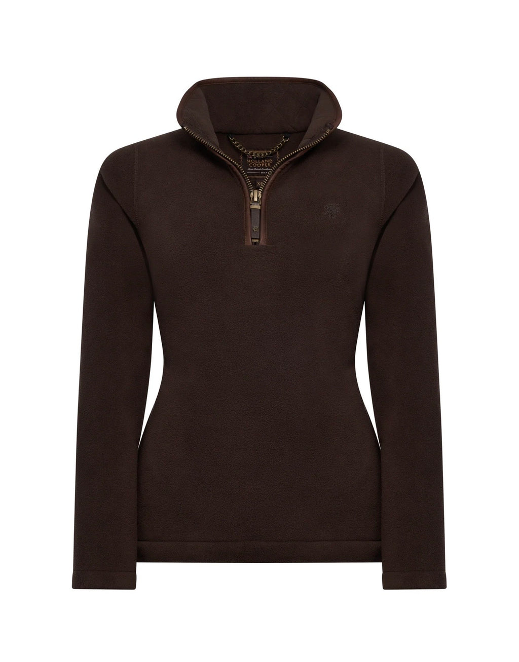 Holland Cooper Country Fleece Quarter Zip Chocolate