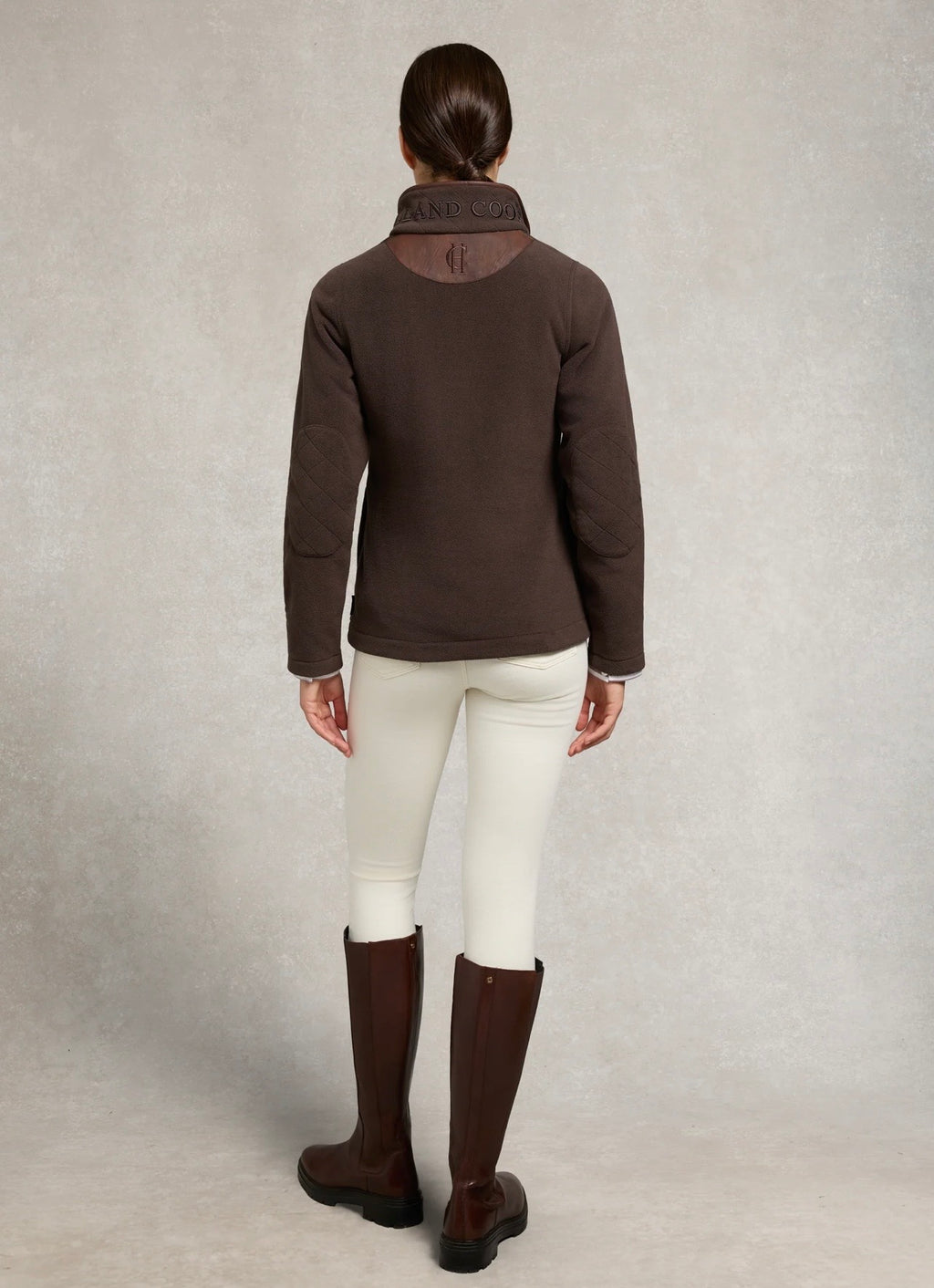 Holland Cooper Country Fleece Quarter Zip Chocolate