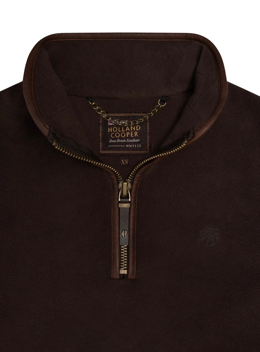 Holland Cooper Country Fleece Quarter Zip Chocolate