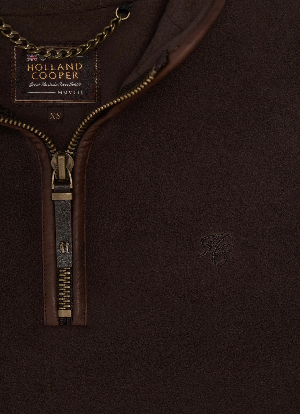Holland Cooper Country Fleece Quarter Zip Chocolate