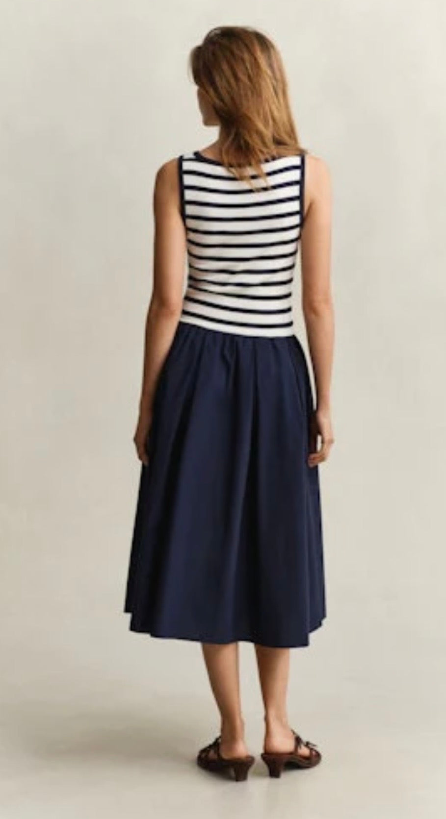 GANT Blue Sleeveless Jersey Midi Dress