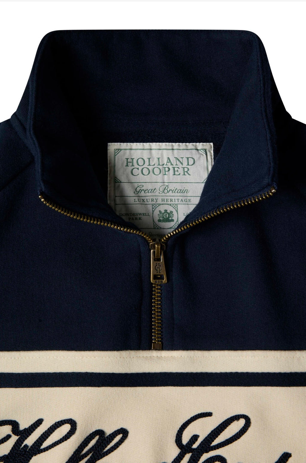 Holland Cooper Signature Quarter Zip Sweat Ink Navy