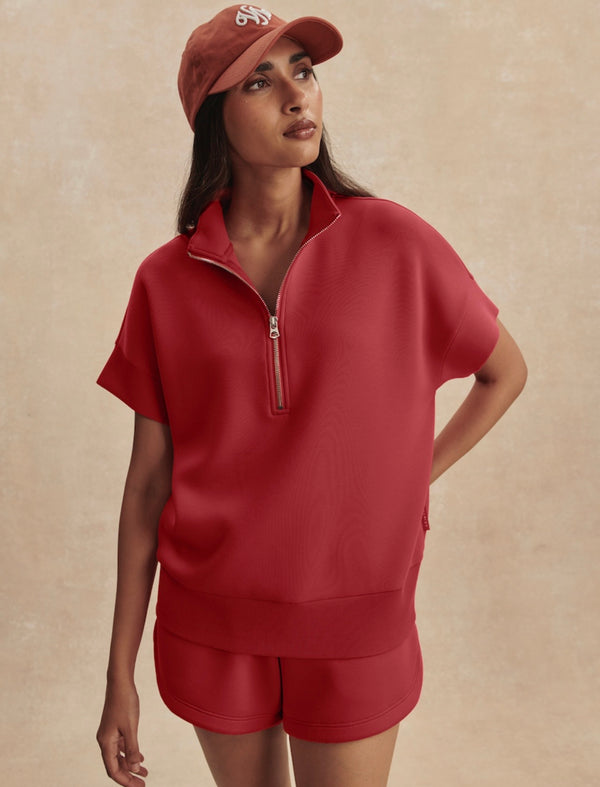 Varley Ritchie Short Sleeve Sweat Rich Raspberry