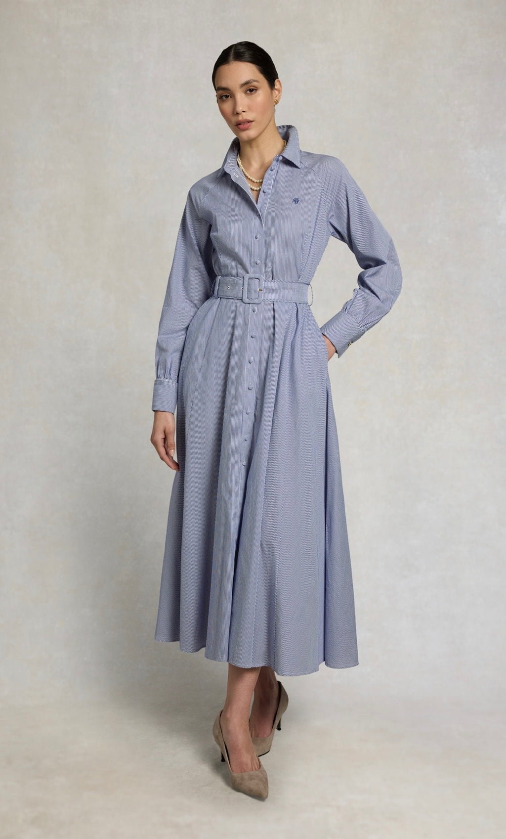 Holland Cooper Aimee Dress Blue Stripe