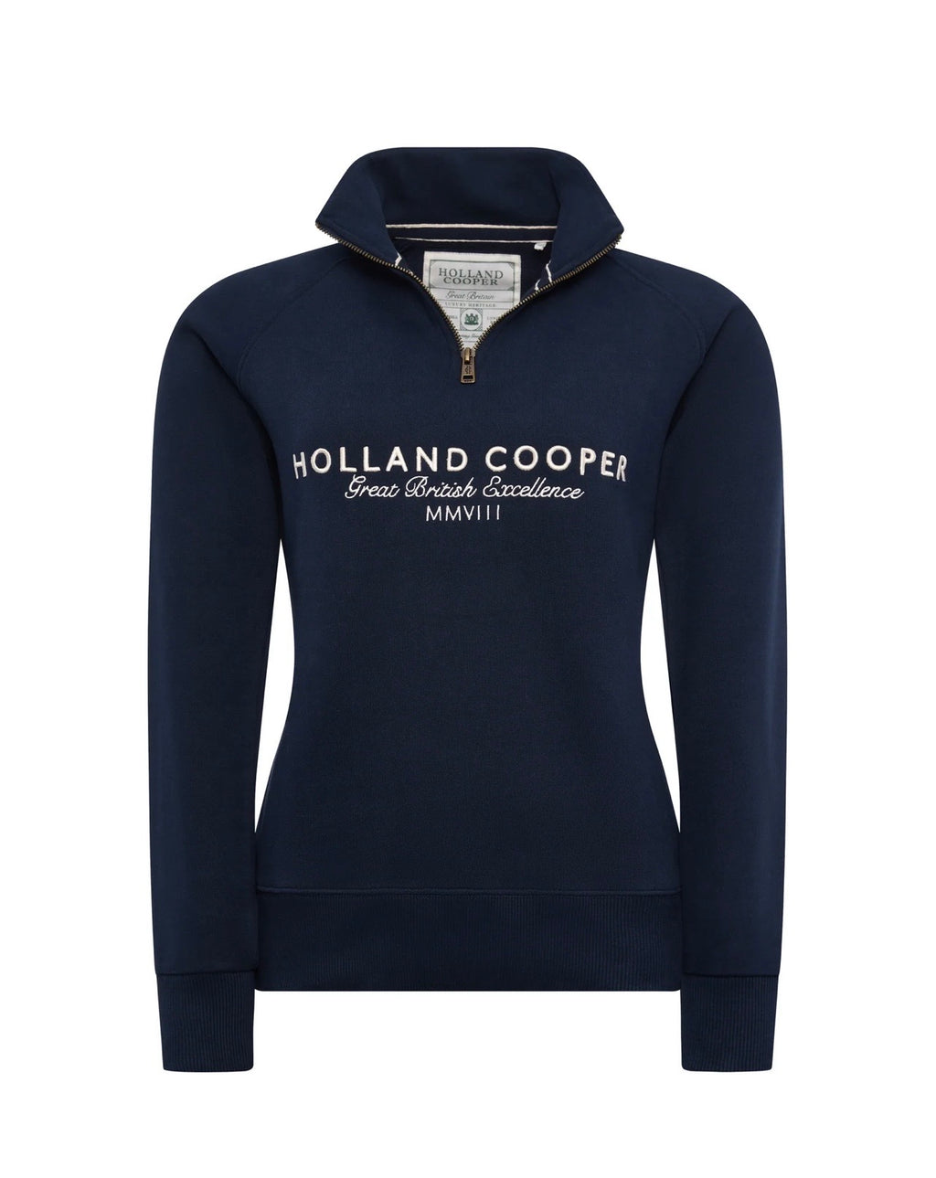 Holland Cooper Sporting Goods Zip Henley Ink Navy