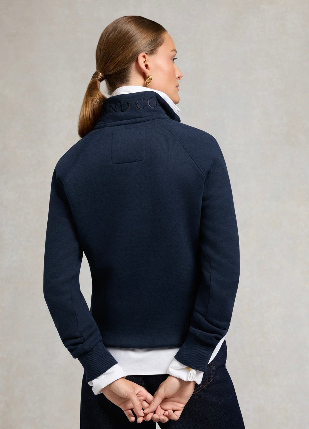 Holland Cooper Sporting Goods Zip Henley Ink Navy