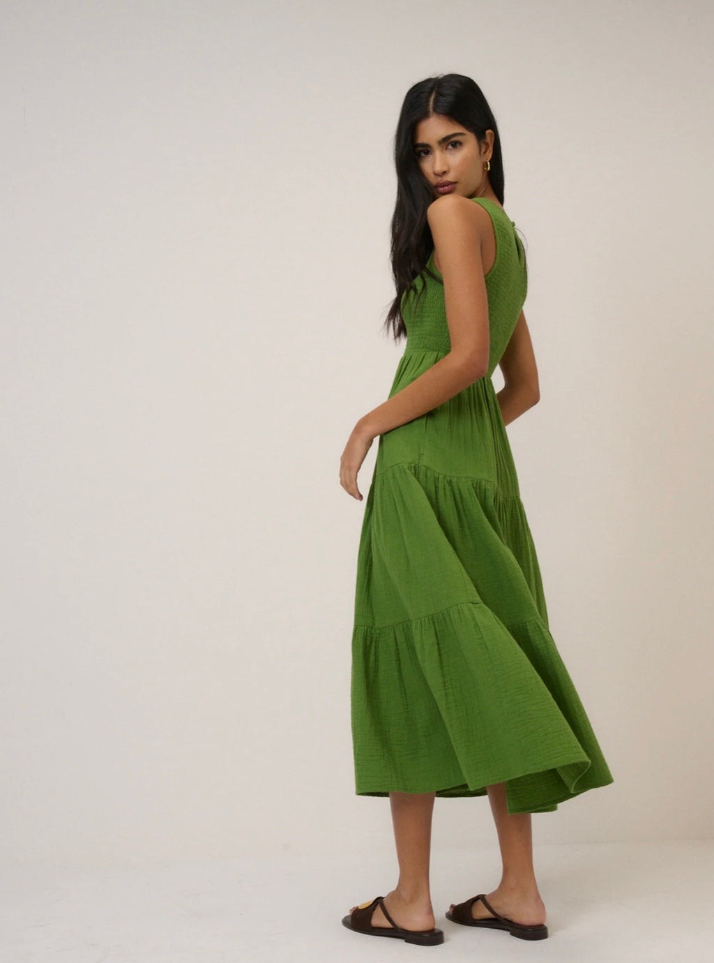 Nobody's Child Green Sleeveless Charlie Midi Dress
