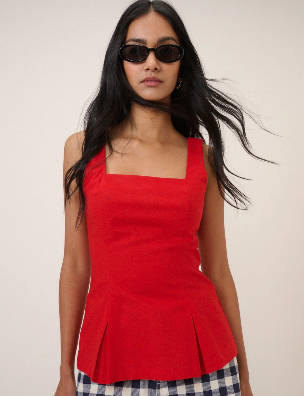 Nobody's Child Red Square Neck Waistcoat Top