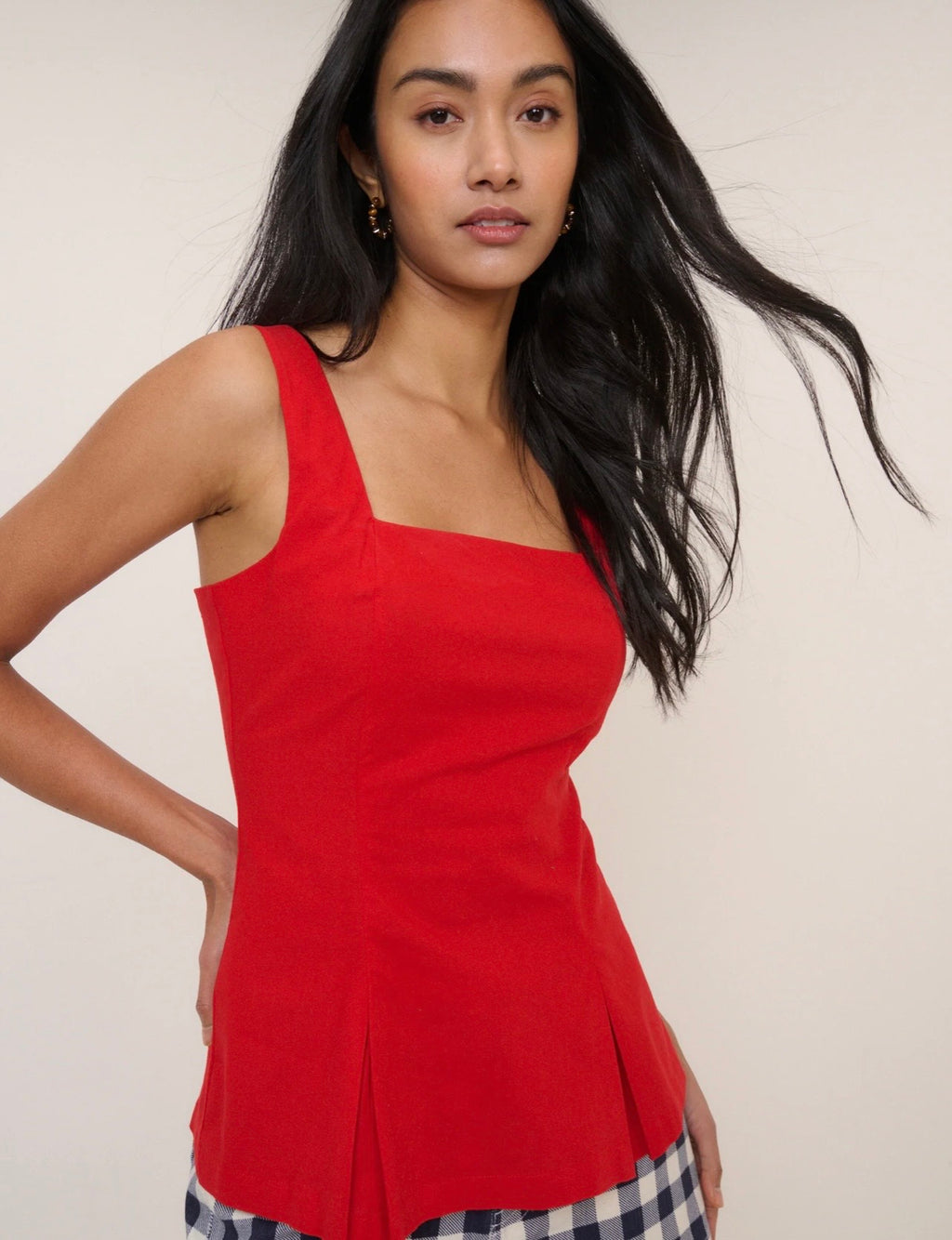 Nobody's Child Red Square Neck Waistcoat Top