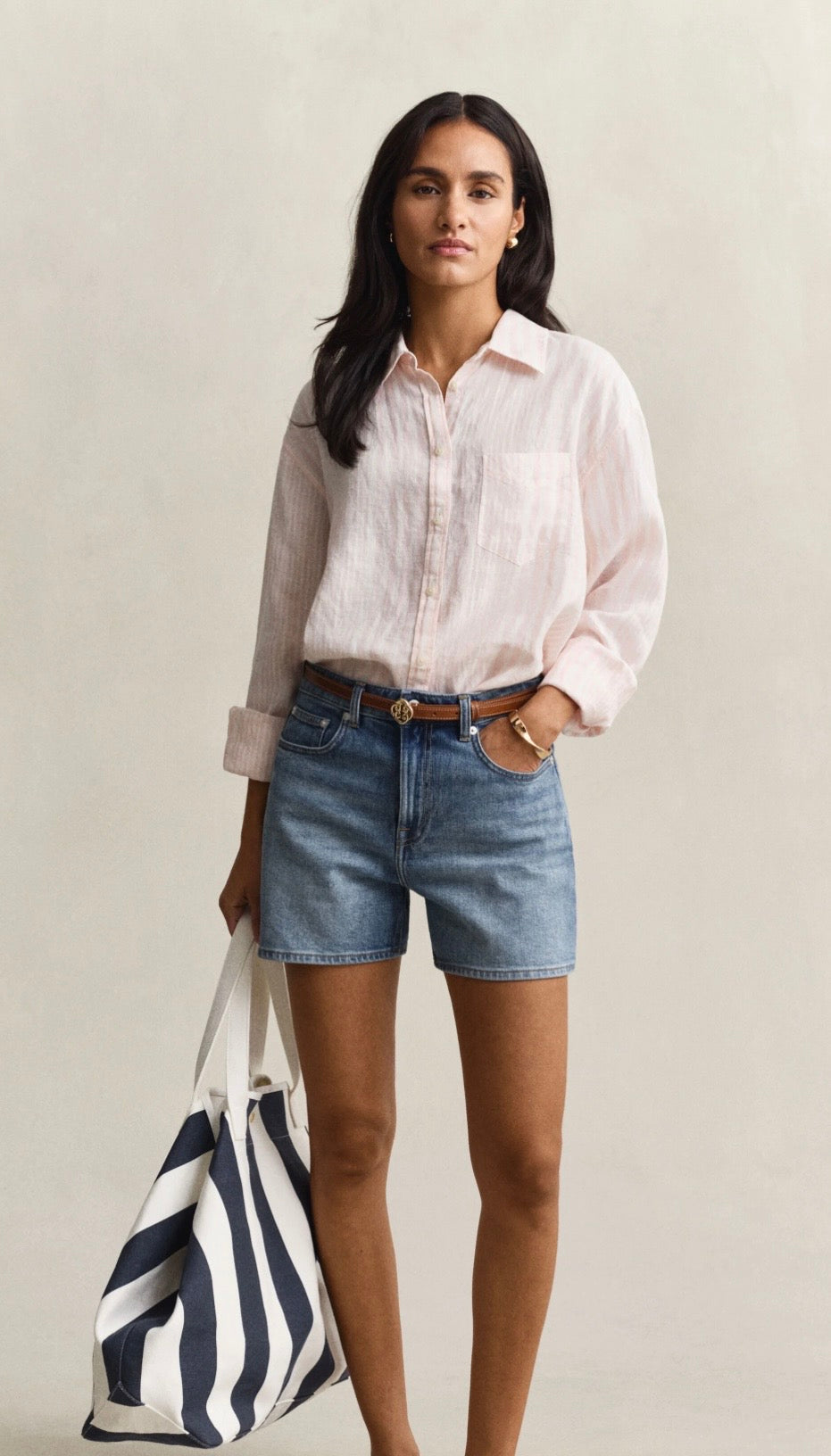 GANT Relaxed Fit Striped Linen