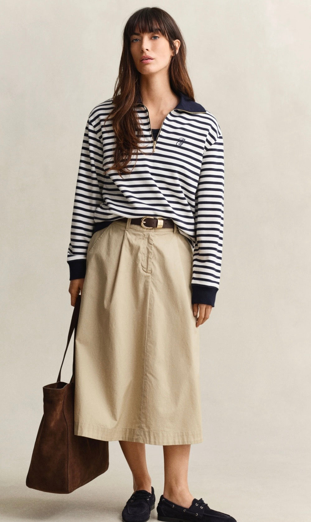 GANT Striped Half-Zip Sweatshirt