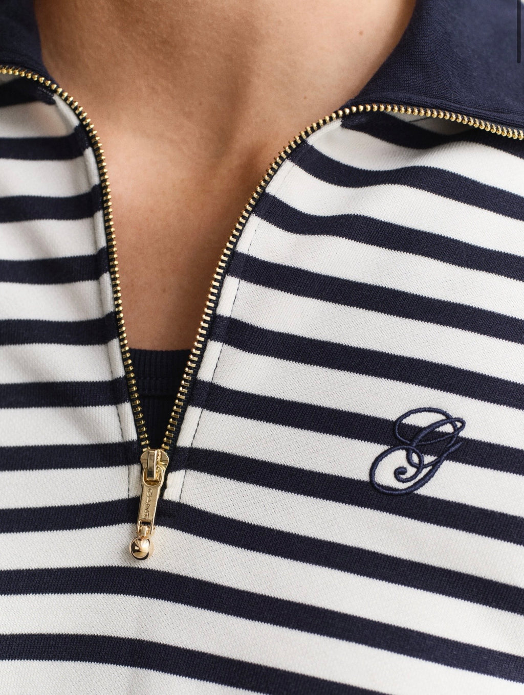 GANT Striped Half-Zip Sweatshirt