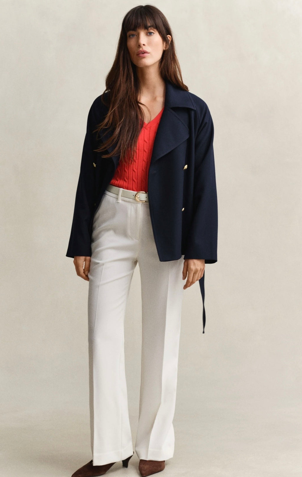 GANT Cable Knit V-Neck Sweater