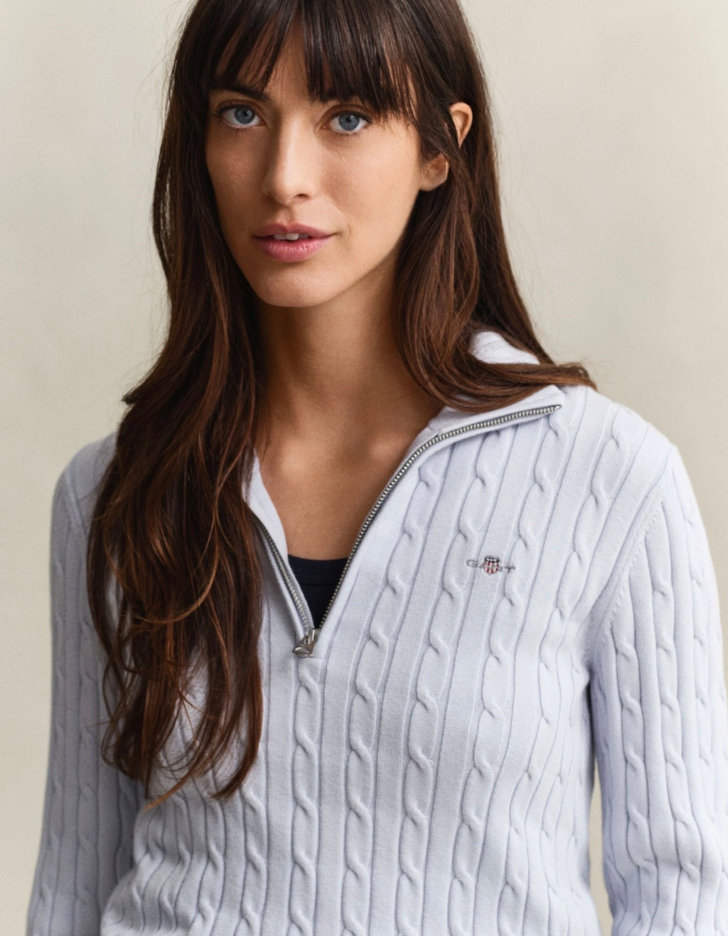 GANT Cable Knit Half-Zip Sweater