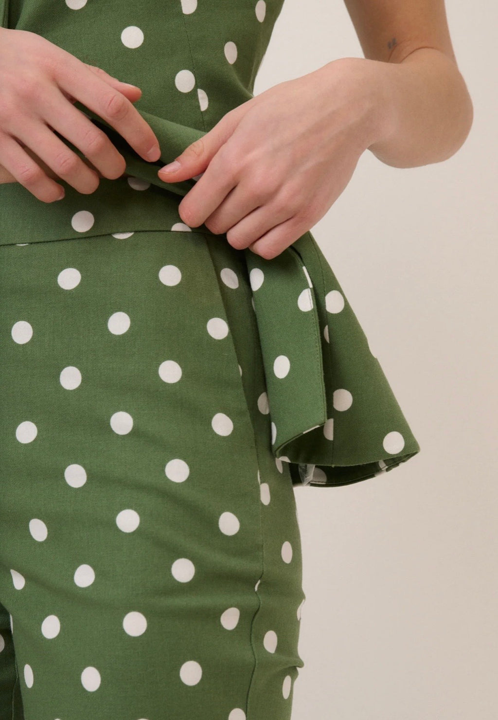 Nobody’s Child Green Polka Dot Capri Trousers