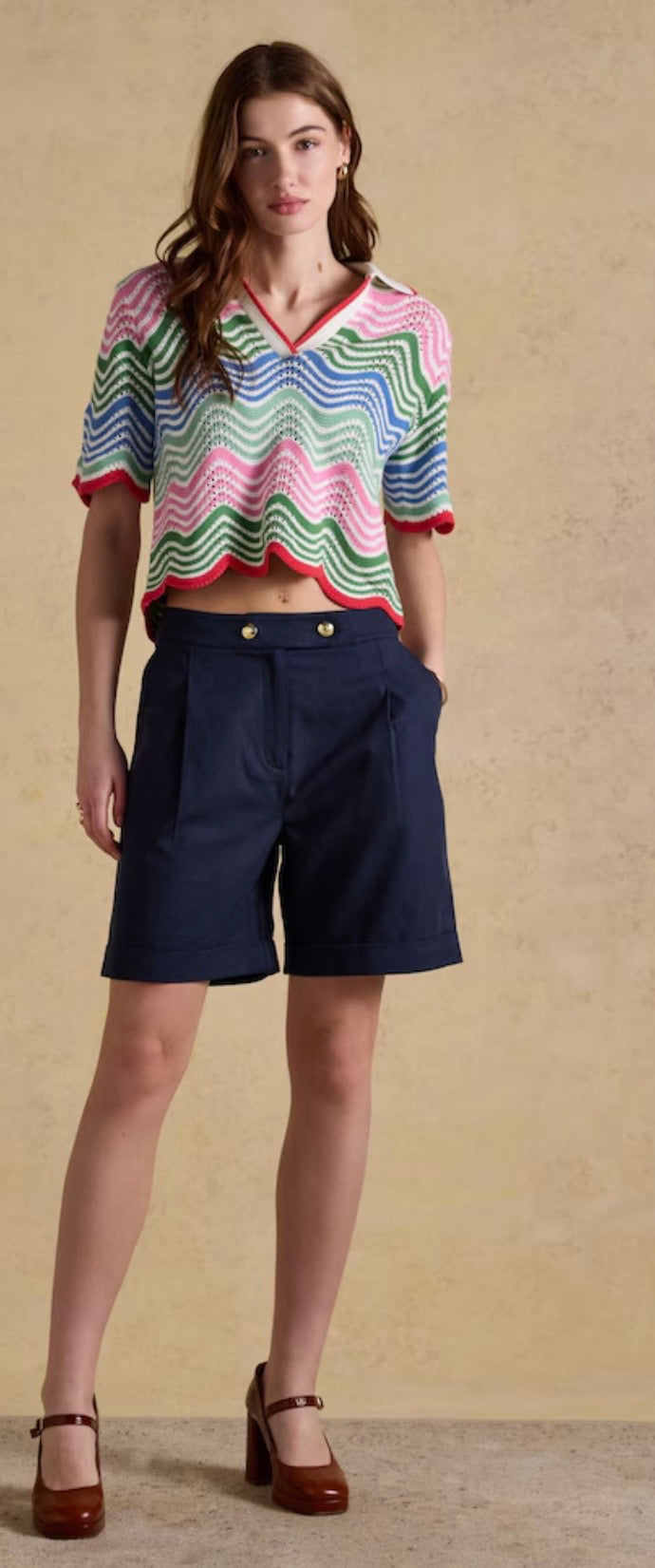 Joules Bay Navy Smart Tailored Shorts