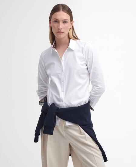 Barbour Derwent Shirt in White/lt Muted Tartan
