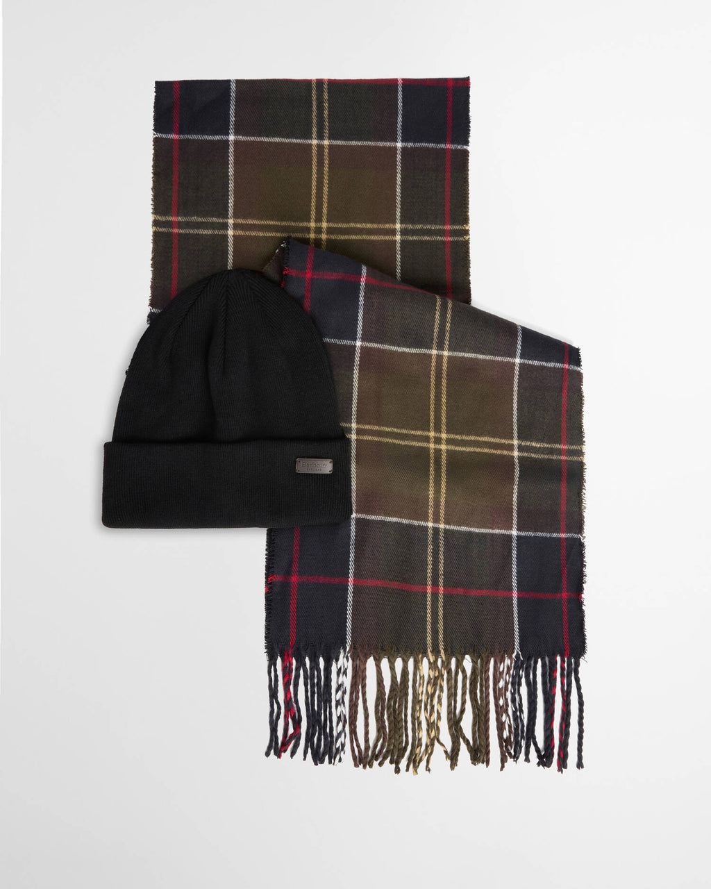Barbour Swinton Beanie & Galingale Scarf Gift Set - Classic Tartan
