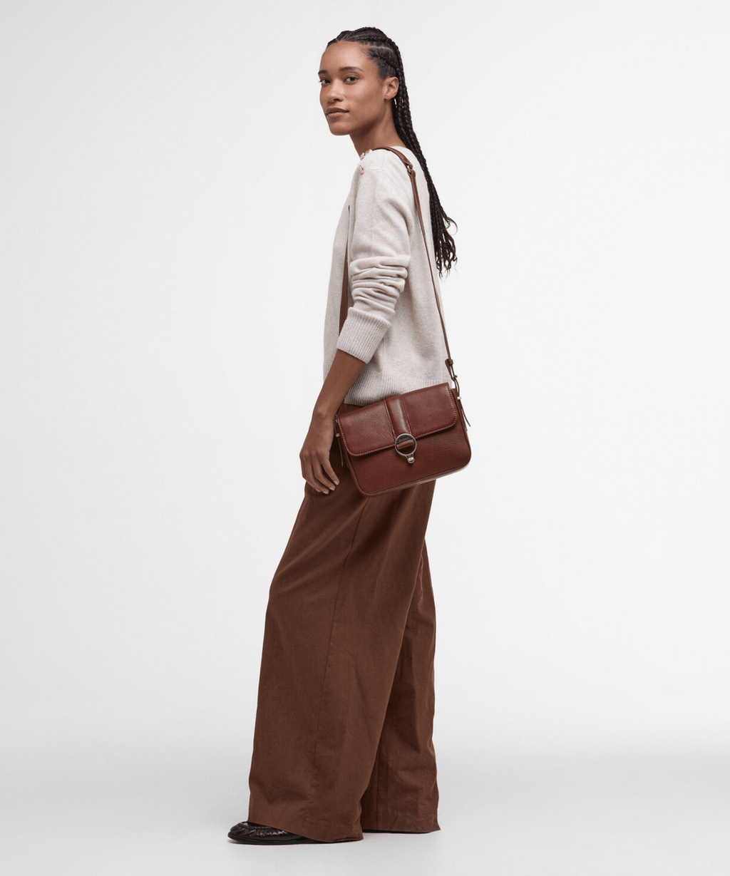 Barbour Rosa Leather Crossbody Bag - Brown