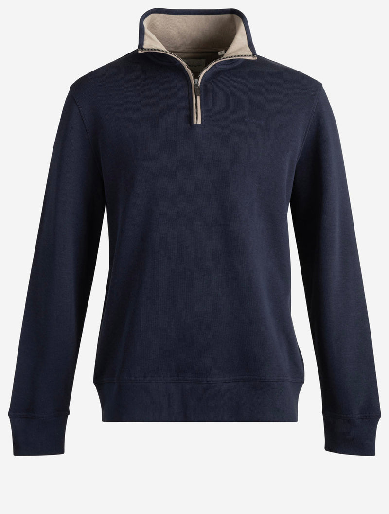 GANT Sacker Rib Half Zip - Evening Blue