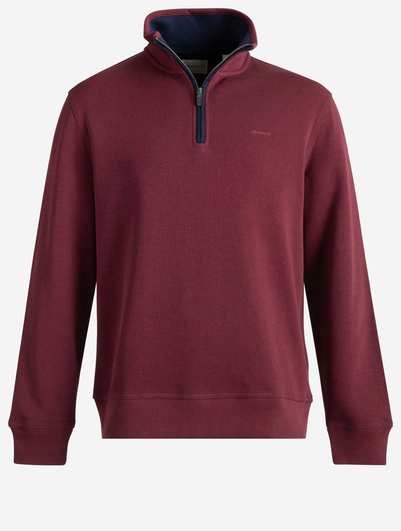 GANT Sacker Rib Half Zip - Deep Grape Wine
