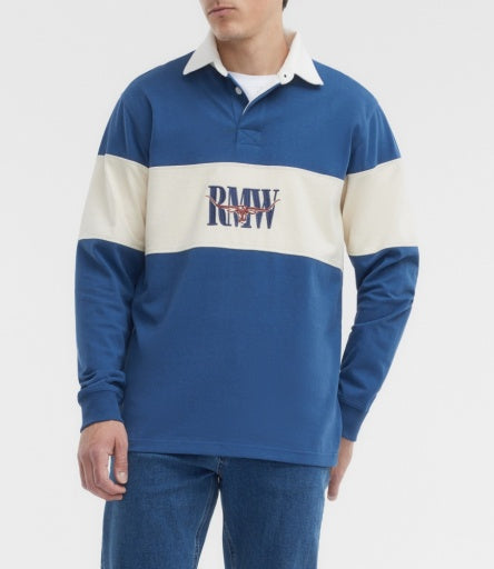 R.M.Williams Heritage panel rugby in Mid blue